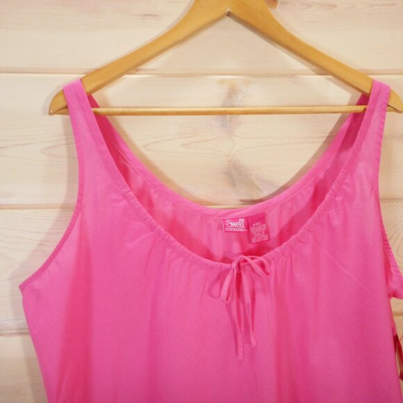 NWT Swell By Cynthia Rowley XXL Pink Babydoll Tank Top Embroidered Y2K Vintage - Picture 3 of 11